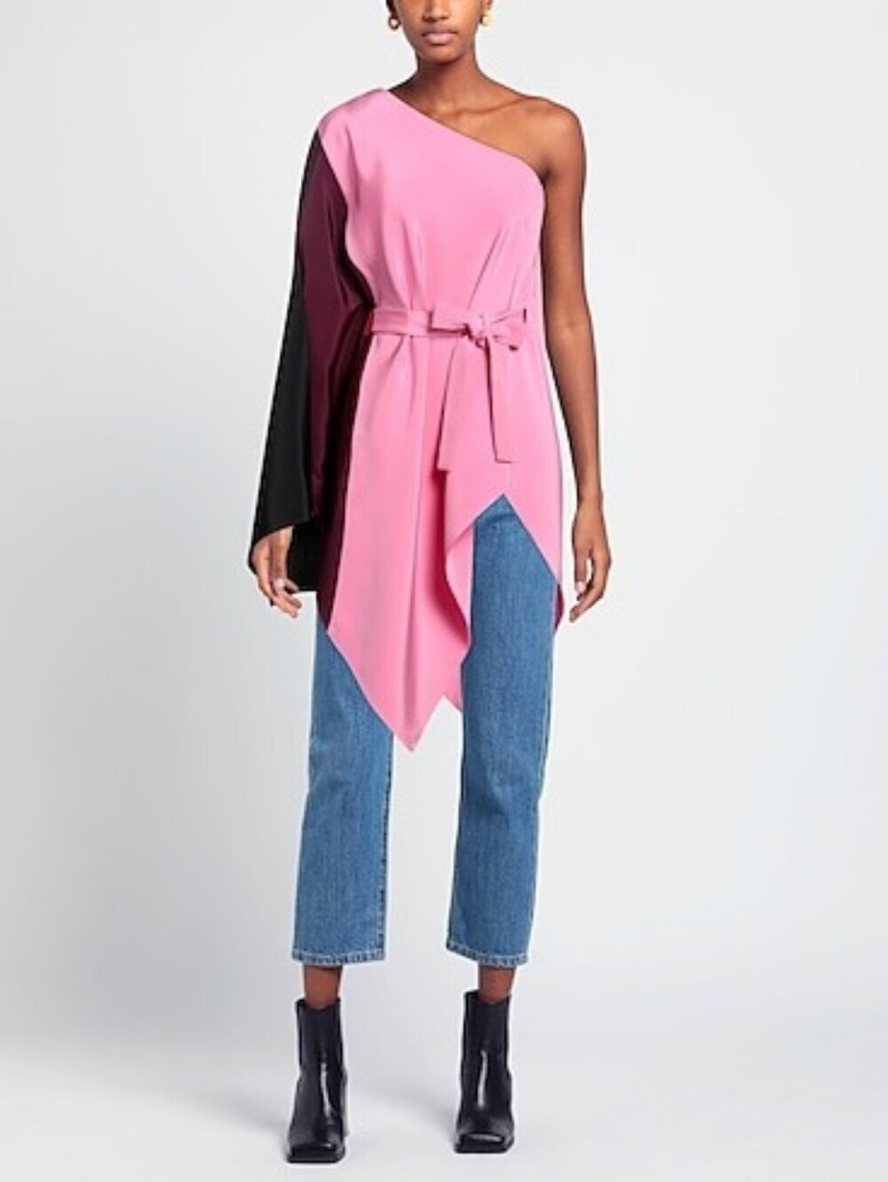 Etro one shoulder silk blouse size L(46) BNWT missing belt